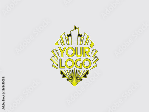 Stylized Logo Design with Placeholder Text.