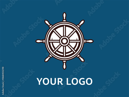 Ship Wheel Logo Design Element.