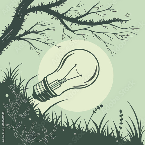 Hand drawn black ink sketch of a cartoon bird perched on a flower branch in a vector silhouette style for a nature tattoo illustration