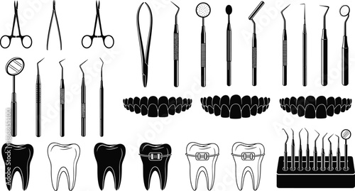 Collection of Farmer and Gardener Silhouettes Including People Watering Plants, Using Shovels, Raking Leaves, and Harvesting for Agriculture and Gardening Projects