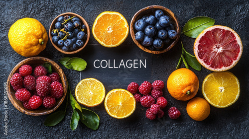 Text "COLLAGEN" on a chalkb...