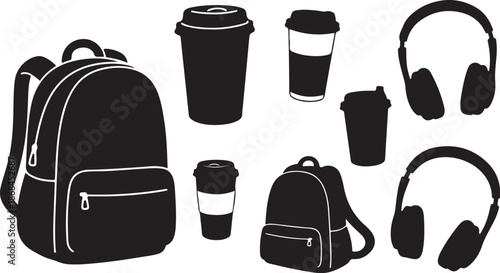 Back to school accessories and coffee cups