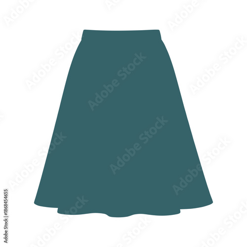 Teal a-line skirt Vector
