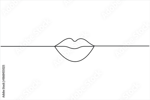 Lips continuous one line drawing art design