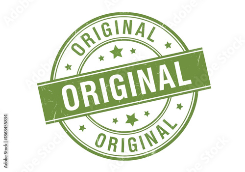 Green original stamp logo with white text