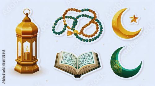 Ramadan symbols and Islamic elements for cultural celebrations