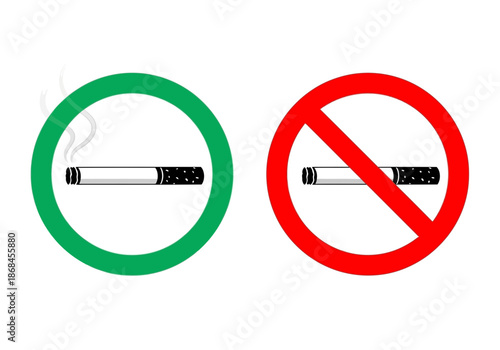 Smoking and no smoking signs on for health campaigns