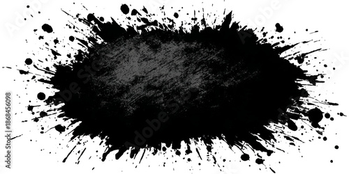 Abstract grunge brush stroke paint blot rough black texture .banner design artistic dirty splatter background .hand drawn ink stroke element for creative layout and artwork.
