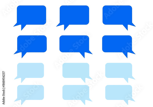Blue speech bubbles for conversation