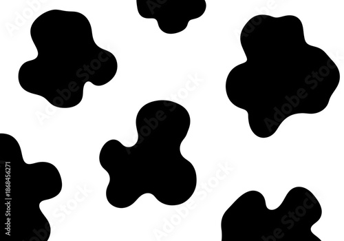 Black silhouettes of abstract shapes on a for design