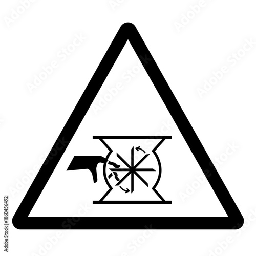 Warning Shear Points Sharp Edges Symbol Sign ,Vector Illustration, Isolate On White Background Label.EPS10