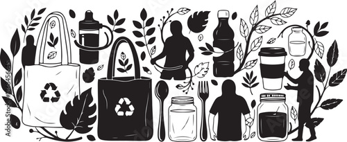 Eco friendly lifestyle and zero waste concept