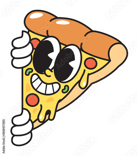 Happy Pizza Slice Cartoon Mascot