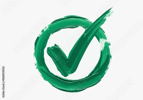 Green checkmark symbol for approval and confirmation
