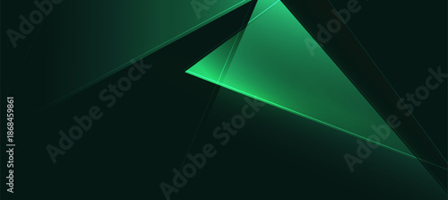 Modern abstract luxury banner, abstract green and black polygon elegant background vector for branding presentation or product ads bg