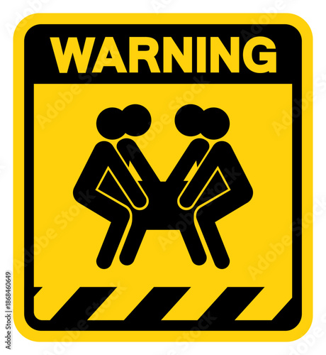 Four Person Lift Required Warning Sign, Vector Illustration, Isolate On White Background Label. EPS10