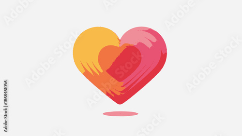 Gradient Heart Icon with Yellow Red Colors.