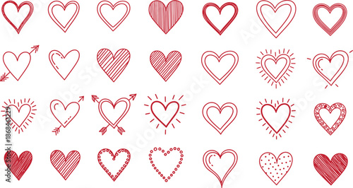 Valentine's day heart illustrations for love and romance