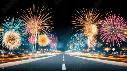 Firework night city road celebration colorful festival holiday blur sky Firework night city road celebration colorful festival holiday blur sky