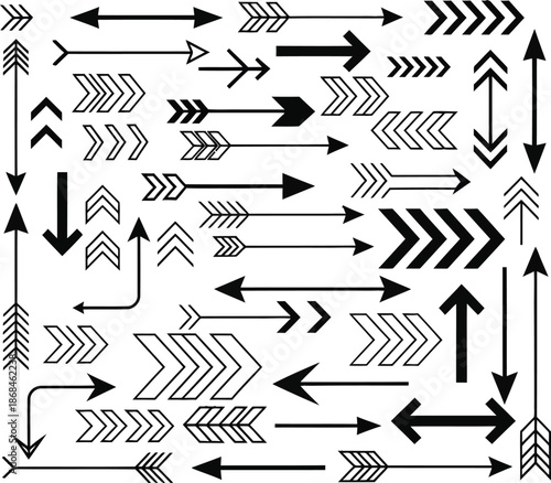 Black Arrows on White Background