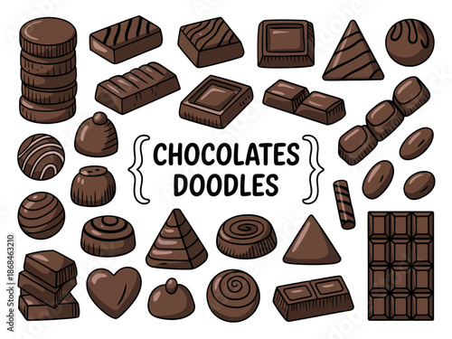 Chocolate Doodles Collection of Sweet Treats and Confections