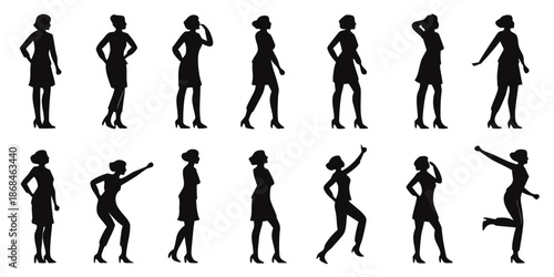 Dynamic Silhouettes of Women in Various Poses
