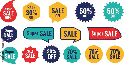 Colorful Sale Labels and Badges for Discounts and Promotions