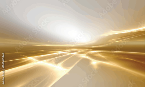 Abstract Golden Light Waves Futuristic Energy Background