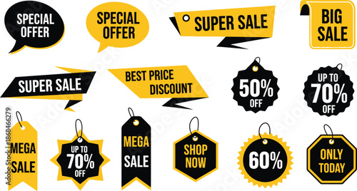 Sale and Discount Labels for Marketing and Advertising