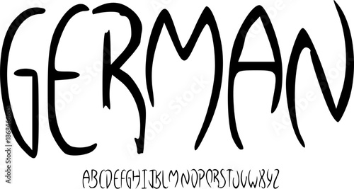 German Handwritten Marker Font – Casual Irregular Alphabet Typeface with Expressive Human Meaning for Designers