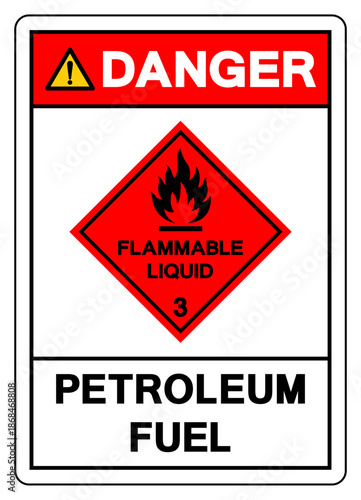 Danger Petroleum Fuel Symbol Sign, Vector Illustration, Isolate On White Background, Label.EPS10