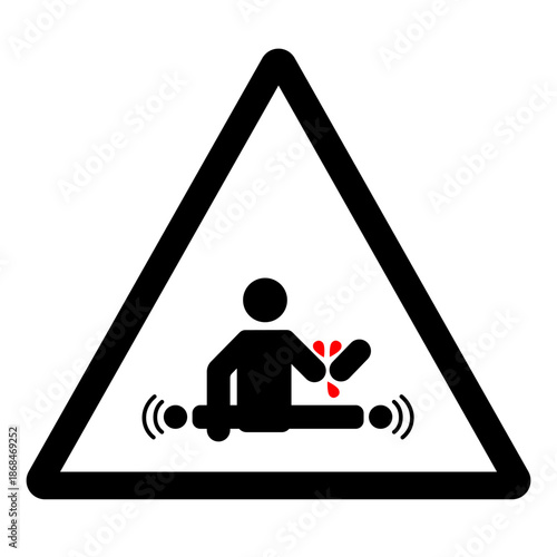 Warning Equipment Starts Automatically Symbol Sign ,Vector Illustration, Isolate On White Background Label.EPS10
