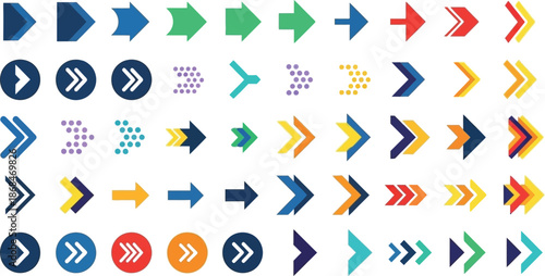 Colorful Arrow Icons for Navigation and Direction