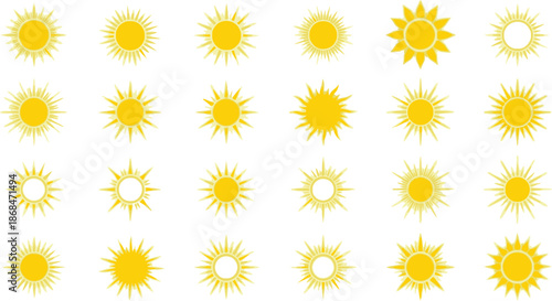 Various Yellow Sun Icons