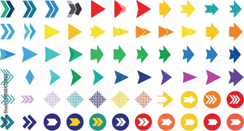 Colorful Arrow Icons for Navigation and Direction