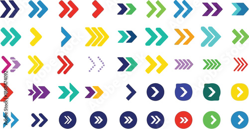 Colorful Arrow Icons for Navigation and Direction
