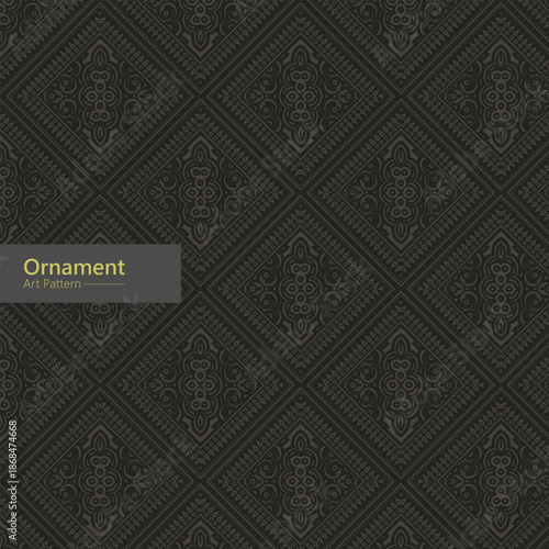 Vintage Detailed Ornamental Diamond Shape Repeated Pattern Texture