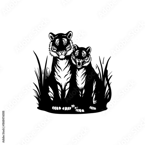 tiger and cub