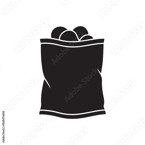 Potato chips bag silhouette vector flat illustration design on white background