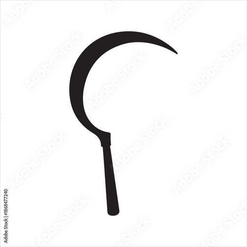 Grass Sickle silhouette, Sickle silhouette vector illustration 