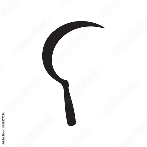 Grass Sickle silhouette, Sickle silhouette vector illustration 