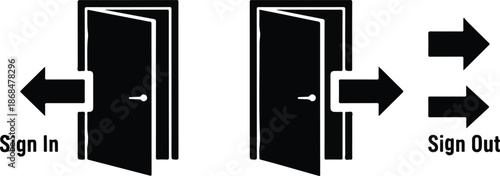 sign in sign out vector graphics