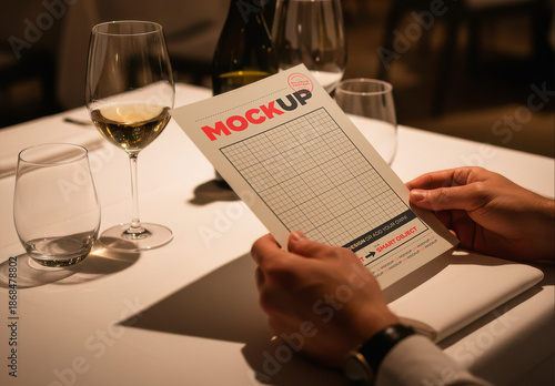 Holding Menu Elegant Mockup