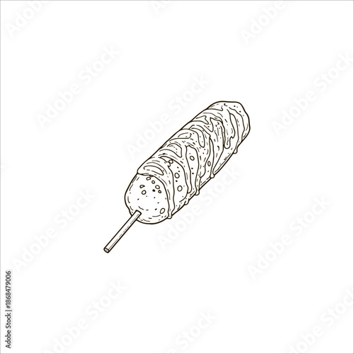 corndog hand drawn illustration artwork