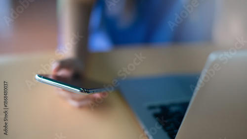 Using laptops and smartphones, shopping online, online transactions, copyspace, online banners.