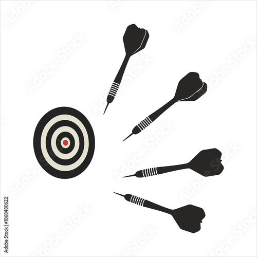 Darts hitting a target showing accuracy and precision in a simple illustration