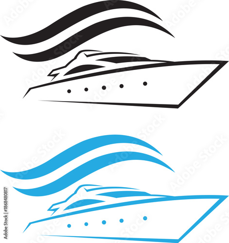 Luxury Yacht Logo Sleek Cruise Ship or Yacht Icon for Marine and Travel Services