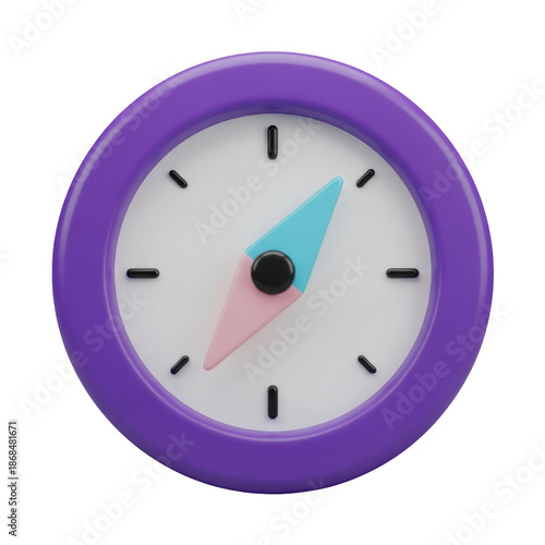 Purple compass isolated on transparent background