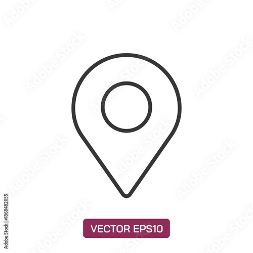 Map Pin line icon. Perfect pixel isolated on white background. Vector illustration