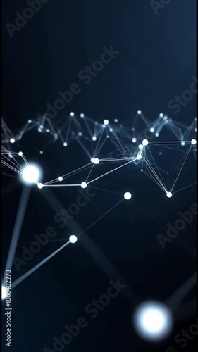 Abstract data visualization with pulsing nodes and lines